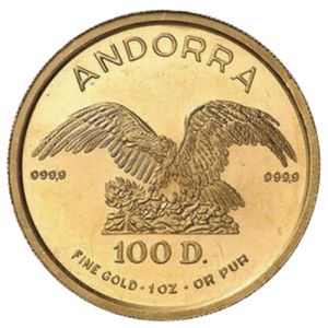 1 uncia Andorrai Sas aranyérme