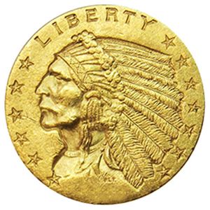 2,5 Dollar Indian Head aranyérme
